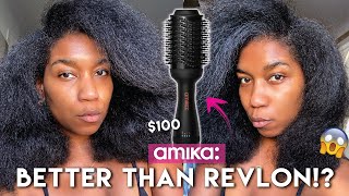 BETTER THAN REVLON The Amika Hair Blow Dryer Brush Review [upl. by Blood]