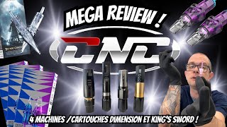 Mega review tattoo  4 machines rotatives CNC Sigma et cartouches Dimension Kings sword [upl. by Eiramannod573]