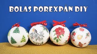 Bolas de porexpán DIY decoradas para Navidad con decoupage paso a paso [upl. by Vershen]