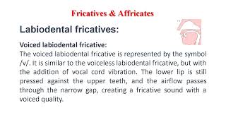 Ch 6 Fricatives and Affricates [upl. by Nicholas]