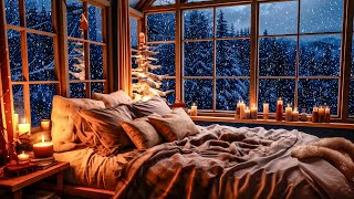 ❄️Cozy Winter Room Sounds of Snowfall and Blizzards Candles for Sleep [upl. by Neliac]