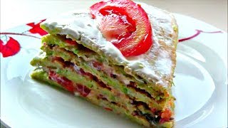 Закусочный торт из кабачков с помидорами 🍅 Обалденная вкуснятина такого вы еще не пробовали [upl. by Ameehsat]