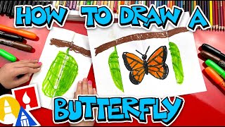 How To Draw A Butterfly And Cocoon  Folding Surprise [upl. by Kinsman]