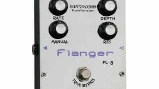 Biyang FL8 Flanger Pedal with and without distortion [upl. by Amikahs]