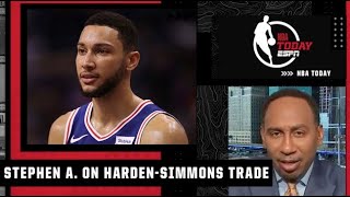 Stephen A reacts to the James HardenBen Simmons trade  NBA Today [upl. by Rosalinda]