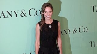 Hilary Swank on the Red Carpet of the Tiffany amp co Flagship opening in Paris [upl. by Olin]