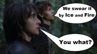 The Reeds Strange Oath to Bran Explained quotWe Swear it by Ice and Firequot [upl. by Bertila]