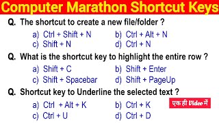 All Computer Shortcut Keys  Windows MS Word Excel PowerPoint  Important Questions [upl. by Skantze]