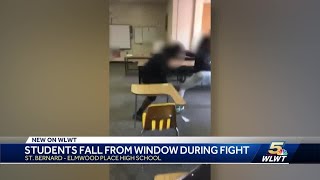 Video shows students falling out of window during fight at school in St Bernard [upl. by Annirak780]