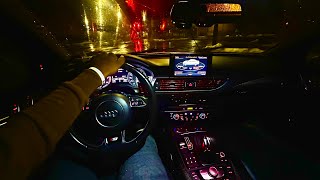 2AM DRIVE DOWNTOWN IN AUDI S7 POV DRIVE [upl. by Esille]