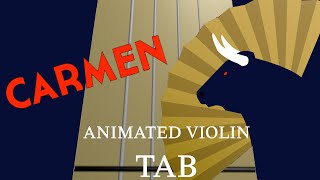 Carmen  Lamour est un oiseau rebelle Bizet  Animated Violin Tabs [upl. by Erin762]