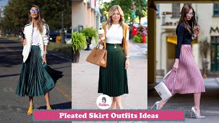 How To Style Pleated Skirt  Pleated Skirt Outfits Ideas  Ways To Wear Pleated Skirts [upl. by Epotimet]