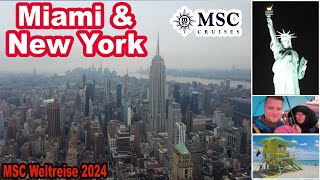 Endlich USA🇺🇸 Miami amp New York Spektakuläre Einfahrt🛳️ MSC Weltreise 2024 mit der MSC Poesia 025 [upl. by Etnuhs]