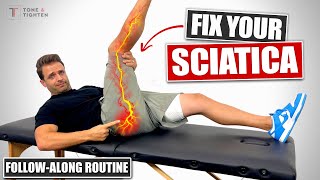 FAST Sciatic Nerve Pain Relief FollowAlong Exercise Routine [upl. by Nuahsad717]