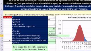 Excel 2010 Statistics 57 NORMDIST NORMSDIST NORMINV NORMSINV Functions Bell Curve [upl. by Therron14]