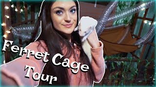 Cage Tour  Custom Ferret Cage [upl. by Jamal178]