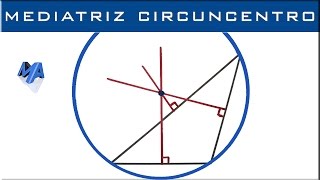 Mediatriz de un triangulo  Circuncentro [upl. by Mosenthal179]