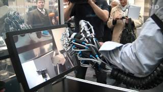 Hannover Messe 2012 Festo ExoHand [upl. by Nekcerb227]