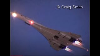 Concorde Twilight Takeoff with visible reheatafterburners [upl. by Atterg]