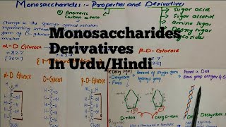 Carbohydrates 3 Monosaccharides Derivatives Amino SugarSugar alcohol Biochemistry Satyanarayan [upl. by Judon]