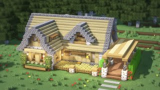 Minecraft How To Build a Birch Survival House Tutorial36  마인크래프트 건축 자작나무 야생집 야생기지 인테리어 [upl. by Hacissej]