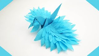 Wonderful Paper CRANE  Craft Origami Bird Tutorial DIY [upl. by Treblah]