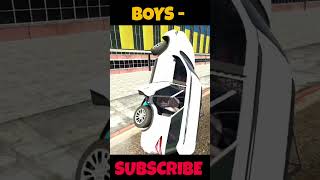 Girls Car Driving VS Boys Car Driving in Indian bikes driving 3d shorts indianbikedriving3d [upl. by Wolk]