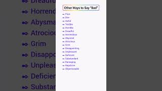 Synonyms For Bad  Different Ways To Say quotBadquot EnglishEmporium3 shorts viral english [upl. by Nader]