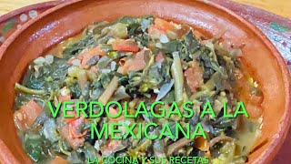 Como Cocinar VERDOLAGAS A LA MEXICANA  veganasvegetarianassaludables [upl. by Ahsinhoj]