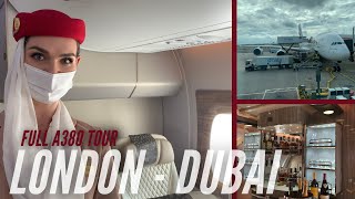 Trip Report  New Premium Economy  London  Dubai  Emirates Economy Class  Airbus A380800 [upl. by Atiana393]