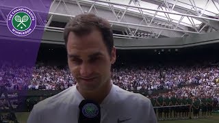 Roger Federer Wimbledon 2017 final winners interview [upl. by Eidahs362]