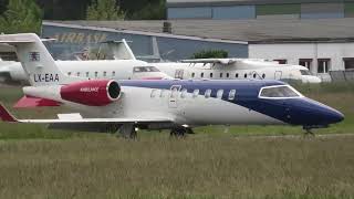 Learjet 45XR LXEAA landing at Bern Airport [upl. by Auj]