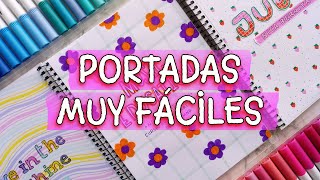 CÓMO HACER PORTADAS BONITAS FÁCILES Y RÁPIDAS con ROTULADORES 💖CARÁTULAS para CUADERNOS y LIBRETAS [upl. by Attwood]