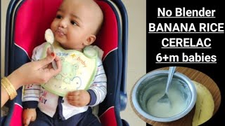 rice banana cerelac for 6  months babies by aieshas kitchen [upl. by Marylee460]