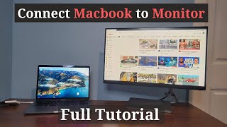 How to Connect a Macbook Pro to a Monitor  Full Tutorial with All Options [upl. by Ytissac]