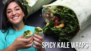 DELICIOUS Vegan Spicy Kale Wrap Recipe [upl. by Eltsyek]