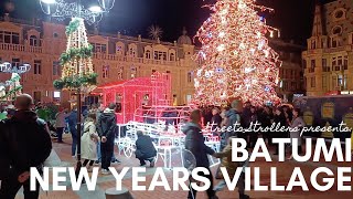 Batumi New Years Village 2024  Walking streets of Georgia [upl. by Yzdnil]