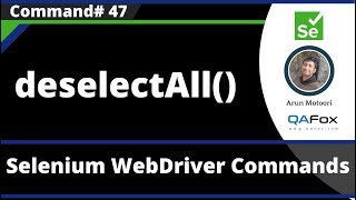 deselectAll Command  Selenium WebDriver [upl. by Bray]