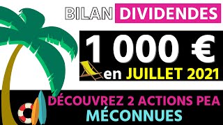 Bourse  Bilan des dividendes de mes actions PEA Juillet 2021  2 actions peu connues à découvrir [upl. by Mohammad502]