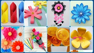 3 DIY Paper Flower BOUQUETBirthday Gift ideasFlower Bouquet making at Home [upl. by Arais]