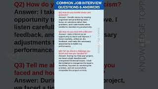 Most Common Job Interview Questions and Answers [upl. by Yentterb]