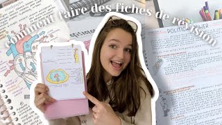 COMMENT faire des FICHES DE RÉVISION   brevetbac 📓 [upl. by Yrehc]