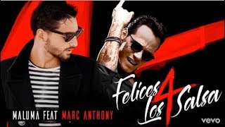 Maluma  Felices los 4 Salsa Version Pista InstrumentalOfficial Video ft Marc Anthony [upl. by Kra800]