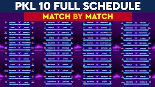 Pro Kabaddi 202324 Full Schedule amp Time Table  PKL Season 10 Full Schedule  PKL 10 Schedule [upl. by Kalbli407]