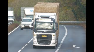 VOLVO FH  NS Northern Straw hay transport  A1M motorway truck spotting [upl. by Leciram985]