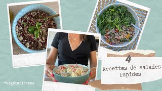 🥗 4 recettes de salades ULTRA RAPIDES  CUISINE 🥗 [upl. by Gayla615]