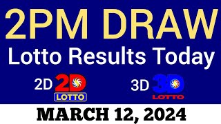 Lotto Result Today 2pm Draw March 12 2024 Swertres Ez2 PCSO Live Result [upl. by Sherborn]