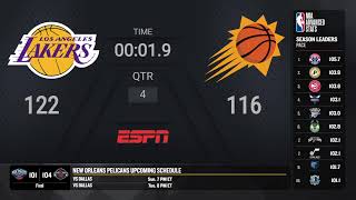 Los Angeles Lakers  Phoenix Suns Live Scoreboard [upl. by Damiani]