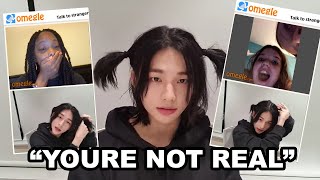 Stray Kids Hyunjin cute pig tails on omegle [upl. by Eycal464]