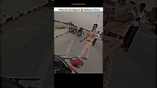 Police vs Bikers 😨Police ka Gundagardi🤬Tail tidy Number plate Challan shorts bike rider police [upl. by Airalav919]